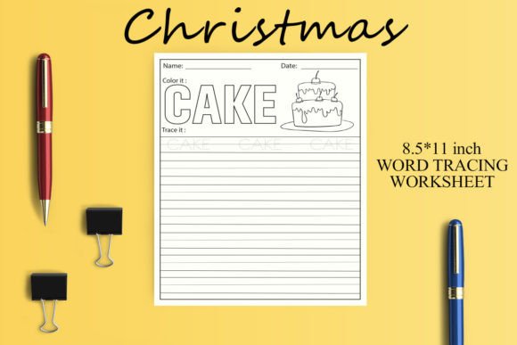 Christmas Word Tracing KDP Worksheets Graphic Teaching Materials By Design BLOOM