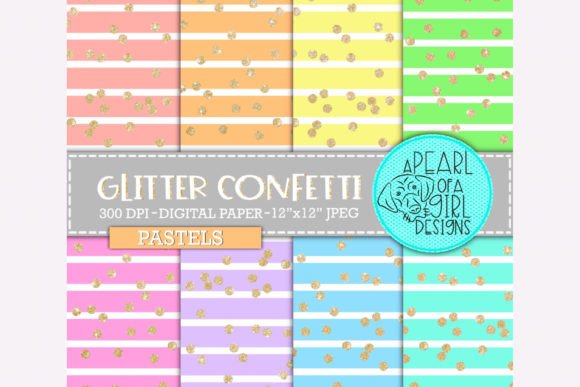 Glitter Confetti Digital Paper, Pastels Graphic Patterns By apearlofagirldesigns