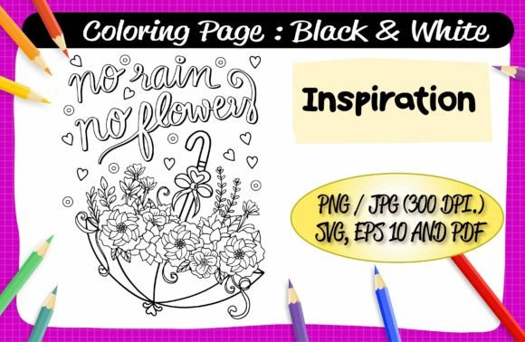 Inspiration Coloring Page.(77) Gráfico Páginas y libros para colorear Por VividDoodle