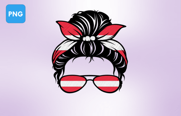 MESSY BUN Austria Flag Graphic Crafts By AME⭐⭐⭐