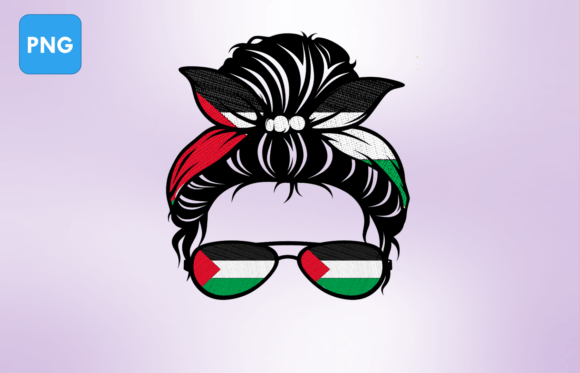MESSY BUN Palestine Flag Gráfico Artesanato Por AME⭐⭐⭐