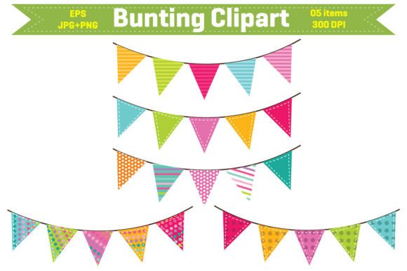 Bunting Clipart | Bunting Banner Graphic Illustrations By Actual Pixel