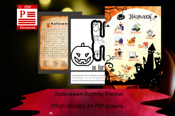 Halloween Activity Packet Graphic Coloring Pages & Books Kids By Agnieszka Swiatkowka-Sulecka