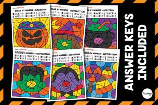 Halloween Color by Number Worksheets Graphic K By Emery Digital Studio 4
