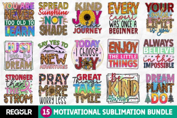 Motivational Sublimation Bundle Graphic Crafts By Regulrcrative