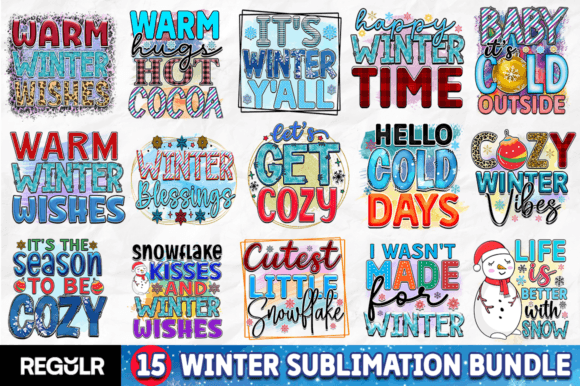 Winter Sublimation Bundle Graphic Crafts By Regulrcrative