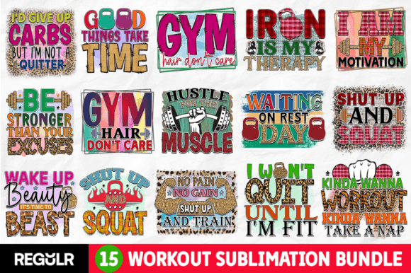 Workout Sublimation Bundle Graphic Crafts By Regulrcrative