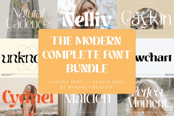 The Modern Complete Font Bundle Bundle By Muksal Creative