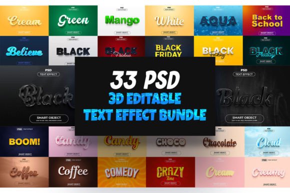 Bundle 3D Editable Text Effect Style Graphic Layer Styles By mdjahidul99519