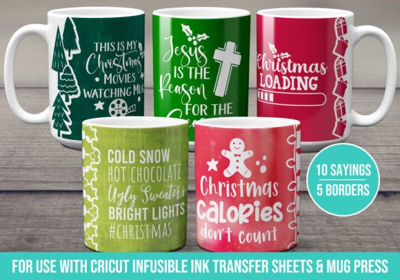 Christmas Mug Wraps with Sayings SVG Graphic Crafts By Kennie Designs