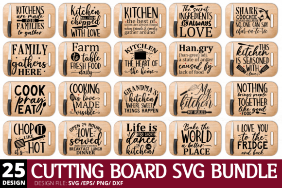 Cutting Board SVG Bundle Graphic Crafts By Regulrcrative