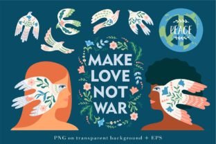 MAKE LOVE, NOT WAR. Vector Clipart Illustration Illustrations Imprimables Par Nadia Grapes 3
