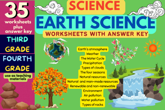 Earth Science Worksheets-3rd, 4th Grade Graphic 3rd grade By Charm Creatives
