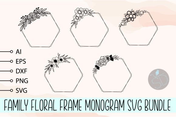 Family Floral Frame Monogram SVG Bundle Graphic Crafts By STCrafts