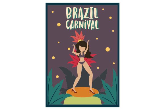 Samba Brazil Carnival - Poster, A3 Dance & Cheer Fichier de Découpe pour les Loisirs créatifs Par Creative Fabrica Crafts