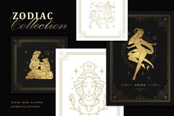 Astrology Zodiac Collection Graphic Illustrations By vasyako1984