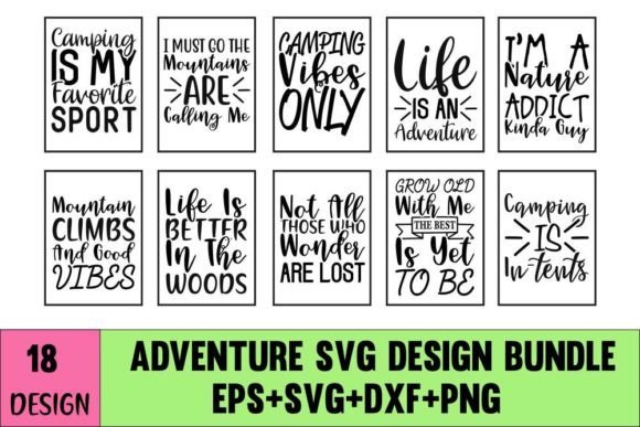 Adventure Quotes Designs Bundle Graphic Print Templates By biplobe roy