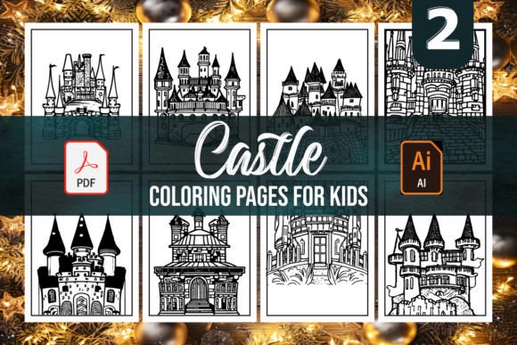 Castle Coloring Pages for Kids Graphic Coloring Pages & Books Kids By MT EXCLUSIVE