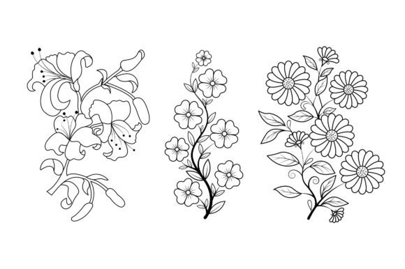 Floral Coloring Page Book for Kids V.2 Graphic Coloring Pages & Books Kids By stromgraphix