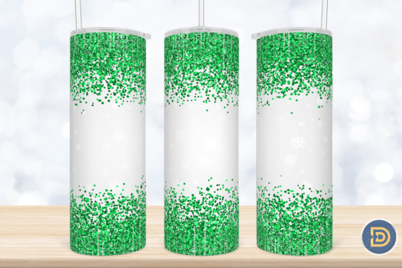 Green Glitter 20Oz Tumbler Sublimation Gráfico Manualidades Por Drizzle Designs