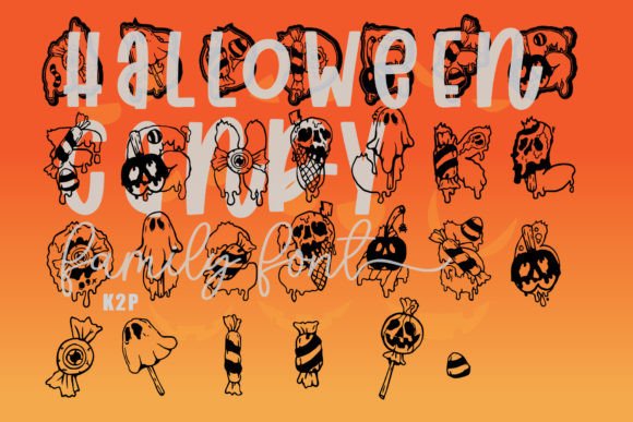 Halloween Candy Decorative Font By KtwoP