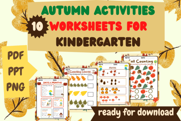 10 Autumn Activities Worksheets Graphic K By Ebiliana Shop