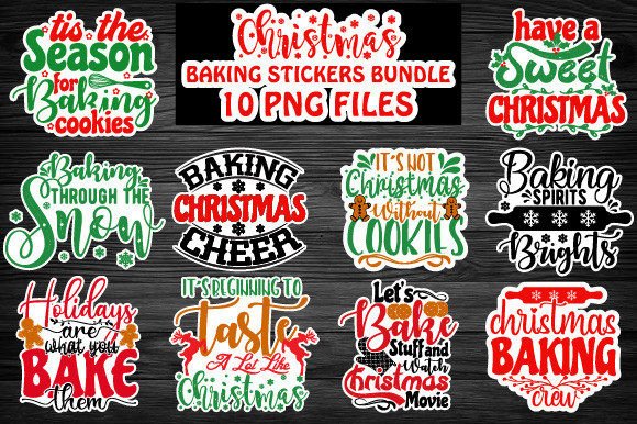 Christmas Baking Sticker Bundle Design Gráfico Plantillas de Impresión Por BundleDesigner