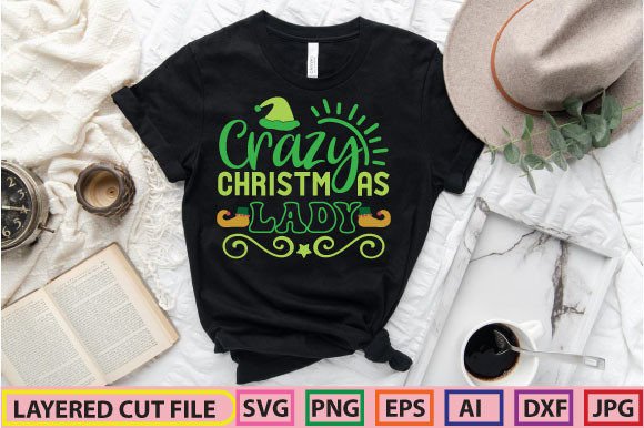 Crazy Christmas Lady Grafica Design di T-shirt Di Creative Trends