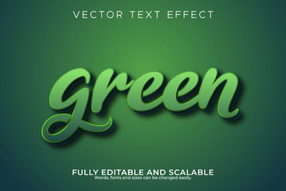 Text Effect in 3d Green Word Font Style Graphic Graphic Templates By pixellardesign