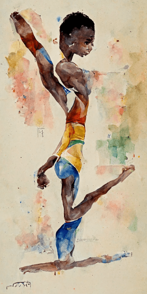 Watercolor African Boy Gymnast Community Content By Allisa Lanker