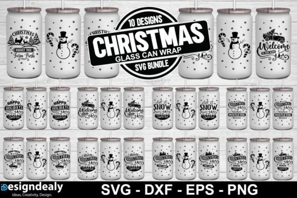 Christmas Can Glass Wrap SVG Bundle Afbeelding Crafts Door Buysvgbundles