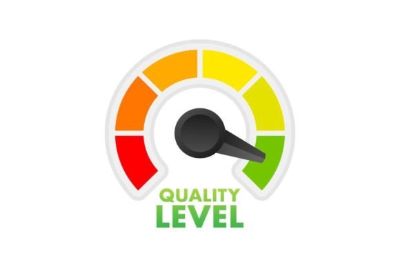 Quality Level Meter. Satisfied Customers Graphic Illustrations By DG-Studio