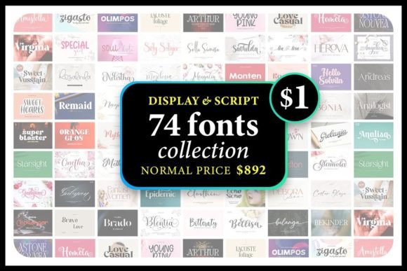 Display & Script Font Collection Bundle By gatype