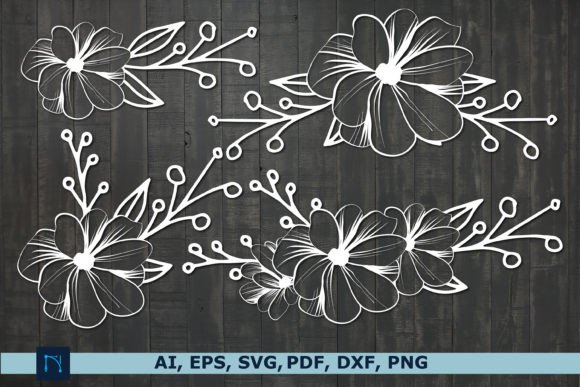 Laser/paper Cut Flowers SVG Bundle Graphic 3D Flowers By NGISED