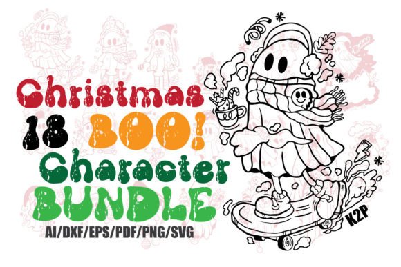 18 Christmas-Boo! Character SVG Bundle Grafika Rękodzieła Przez KtwoP
