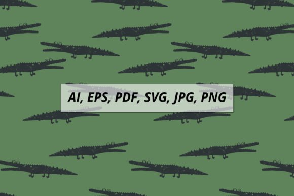 Crocodile Seamless Vector SVG Pattern. Graphic Patterns By ClothingArtStudio