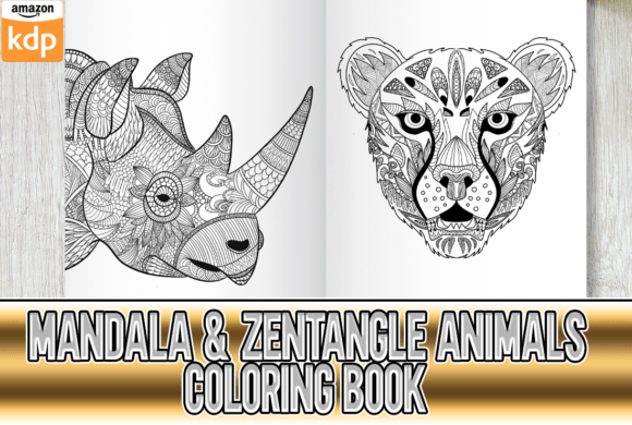 Mandala Animals Coloring Book KDP Gráfico Páginas y libros de colorear para adultos Por Kollay