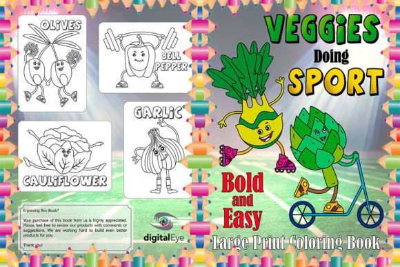 Veggies Doing Sport - Coloring Book Graphic Coloring Pages & Books Kids By digitalEye