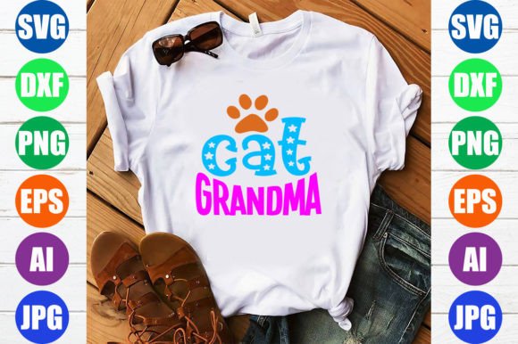 Cat Grandma Grafica Design di T-shirt Di minaraartbd22