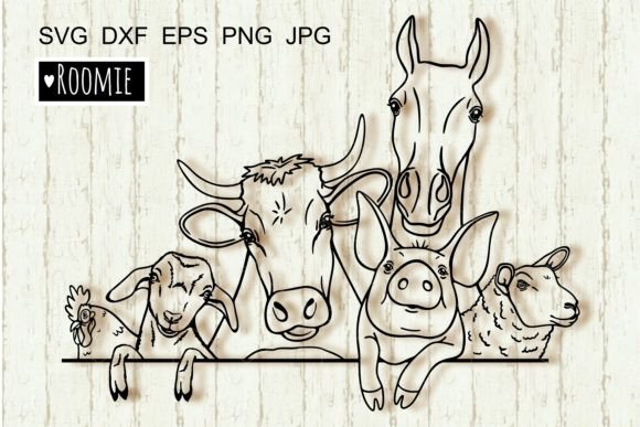 Farm Animals Svg, Cow Horse Goat Pig Graphic Crafts By roomie