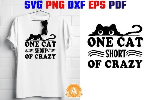 One Cat Short of Crazy SVG Design Afbeelding T-shirt Designs Door SVG Design Shop