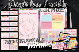 Weight Loss Monthly Digital Tracker Graphic Crafts By MOMAT THIRTYONE 1