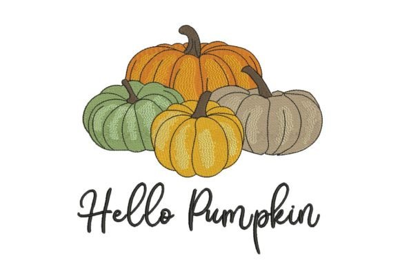 Hello Pumpkin Autumn Embroidery Design By NextEmbroidery