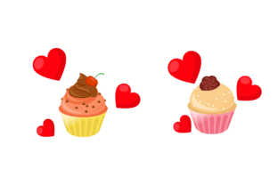 Valentine's Cupcakes Icon Grafik Symbole Von kamandakastudio 3