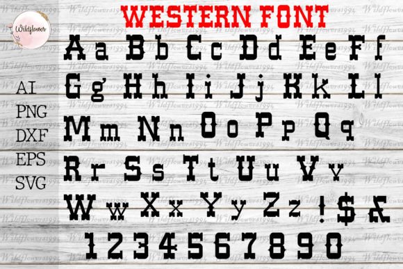 Western Font Svg Graphic Crafts By wildflowers1994