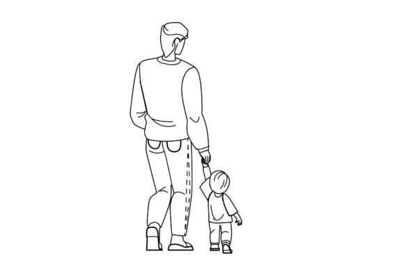 Father Son Walking Vector Grafik Symbole Von sevvectors