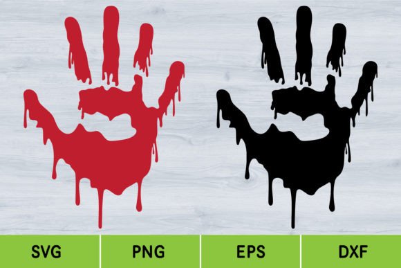 Bloody Hand Print, Bloody Handprint Svg Graphic Illustrations By AnuchaSVG