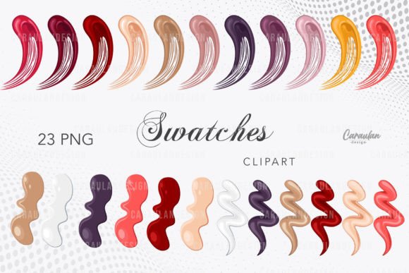 Lipstick Swatches, Makeup Clipart Graphic Illustrations By CaraulanDesign