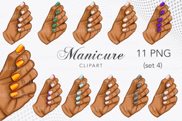 Nail Salon Clipart, Manicure, Hands PNG Graphic Illustrations By CaraulanDesign