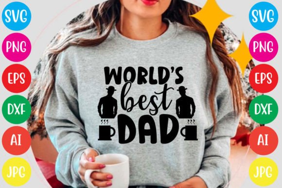 World's Best Dad Graphic T-shirt Designs By SimaCrafts